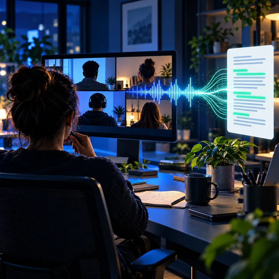 Quelle für ein Transkriptbeispiel eines Remote-Team-Meetings